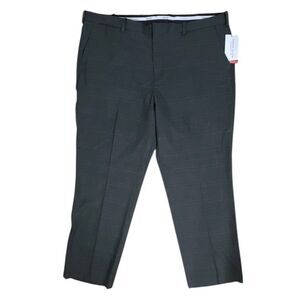 Perry Ellis Dress Pants 40x30 Charcoal Plaid Modern Fit NWT